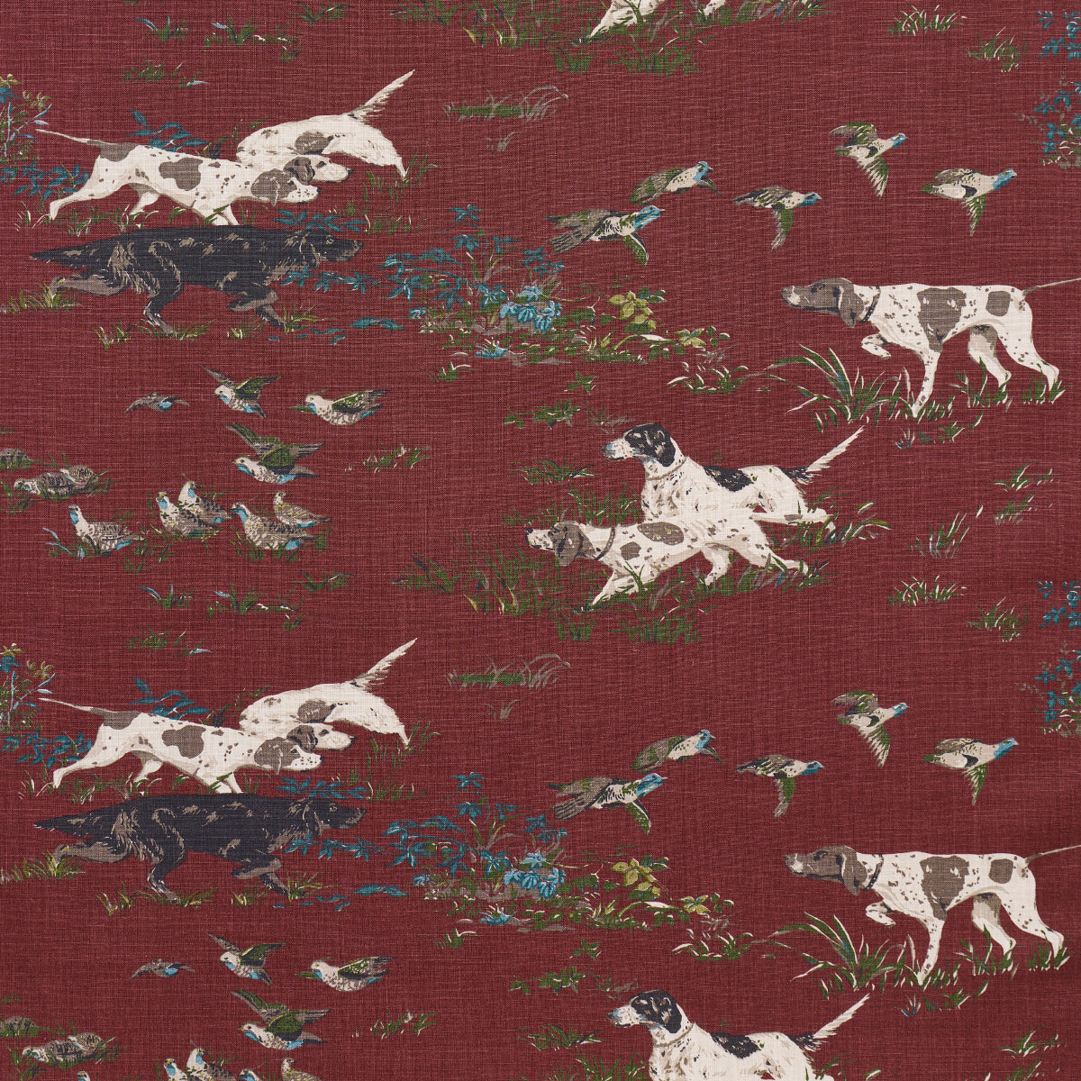Schumacher POINTERS BURGUNDY Fabric | Atlanta Fabrics