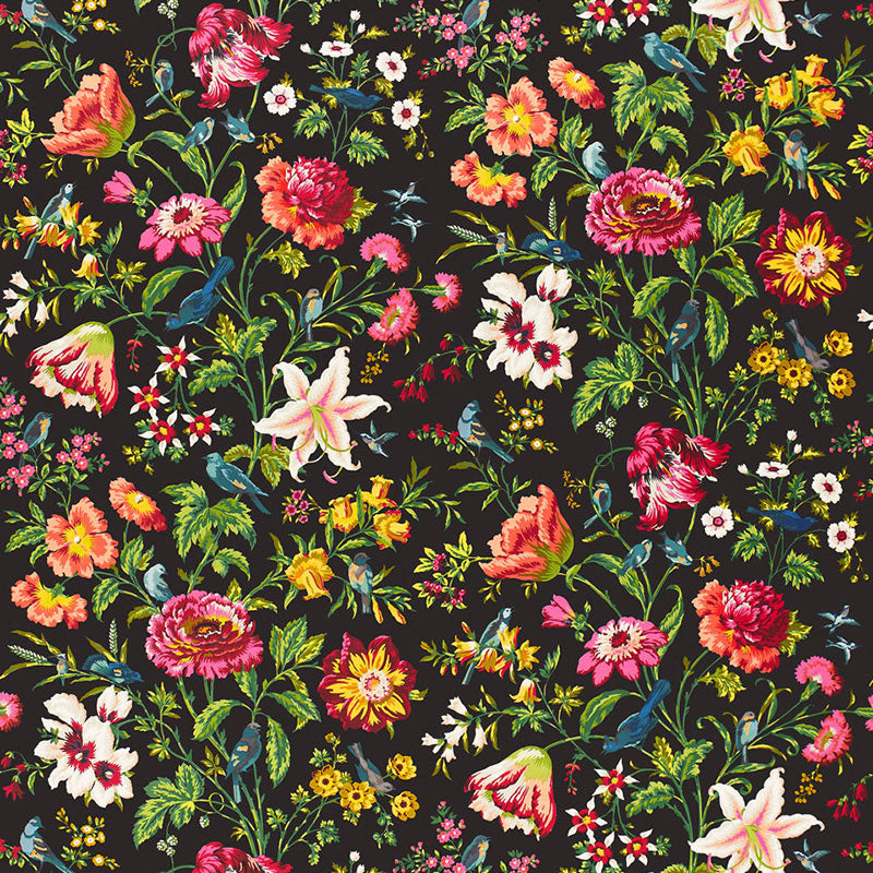 Schumacher AVONDALE FLORAL NIGHT GARDEN Fabric | Atlanta Fabrics