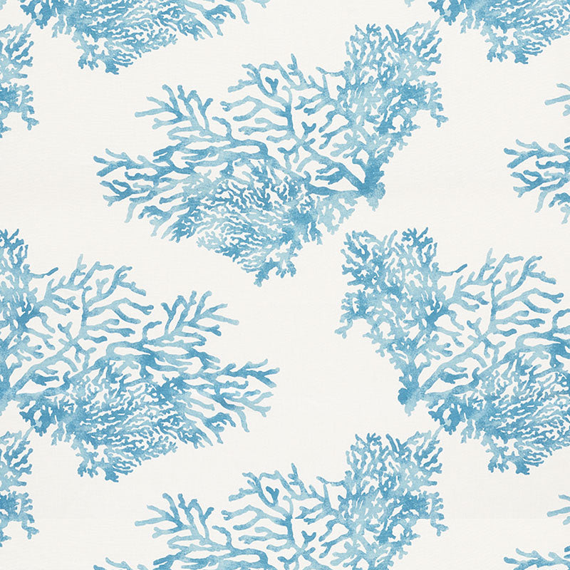 Schumacher GREAT BARRIER REEF BLUE Fabric | Atlanta Fabrics