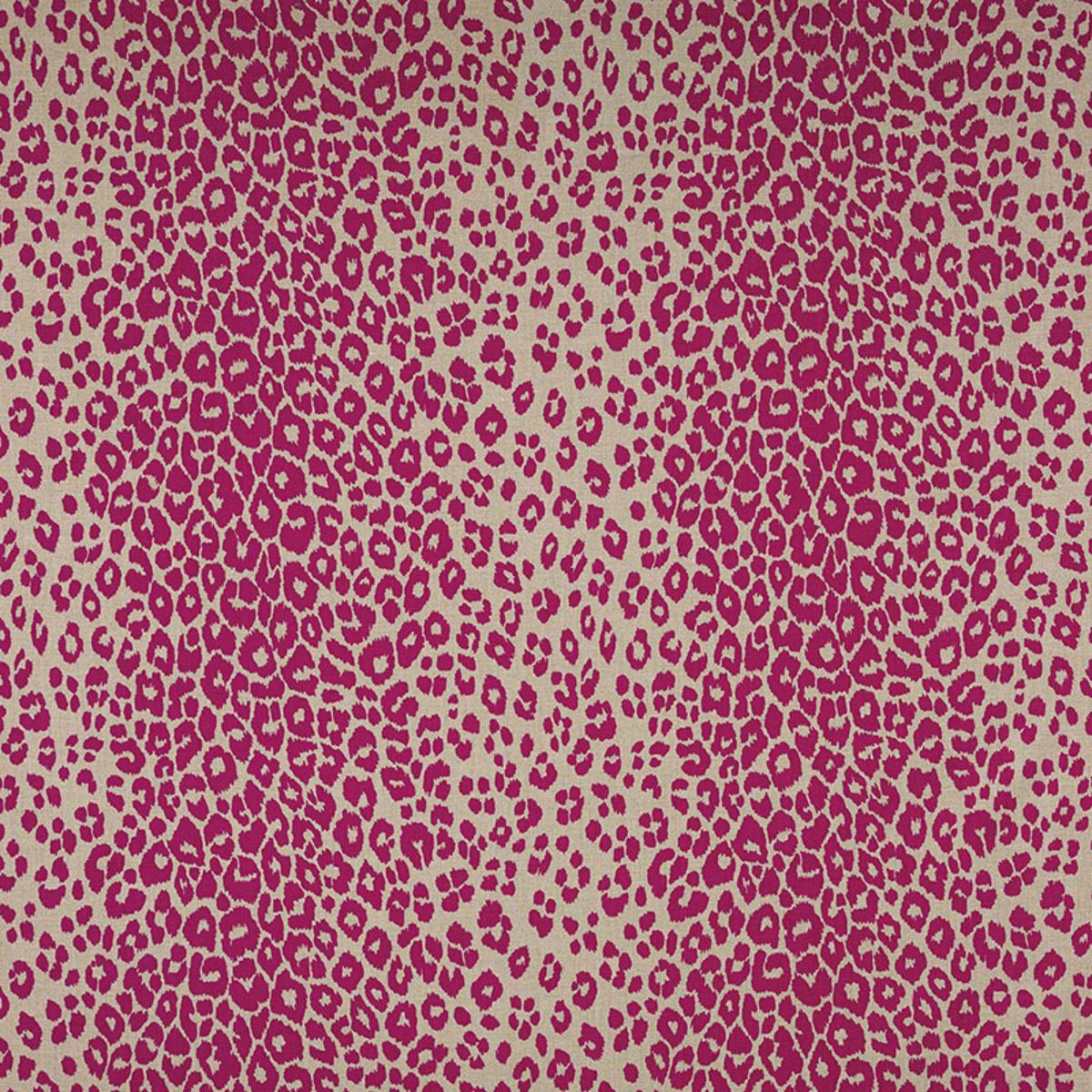 SCHUMACHER ICONIC LEOPARD FUCHSIA/NATURAL FABRIC | Atlanta Fabrics