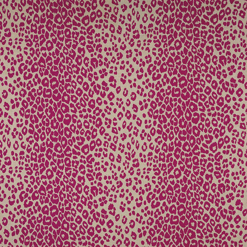 SCHUMACHER ICONIC LEOPARD FUCHSIA/NATURAL FABRIC | Atlanta Fabrics