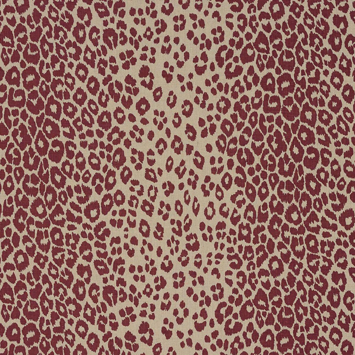 SCHUMACHER ICONIC LEOPARD RAISIN/NATURAL FABRIC | Atlanta Fabrics