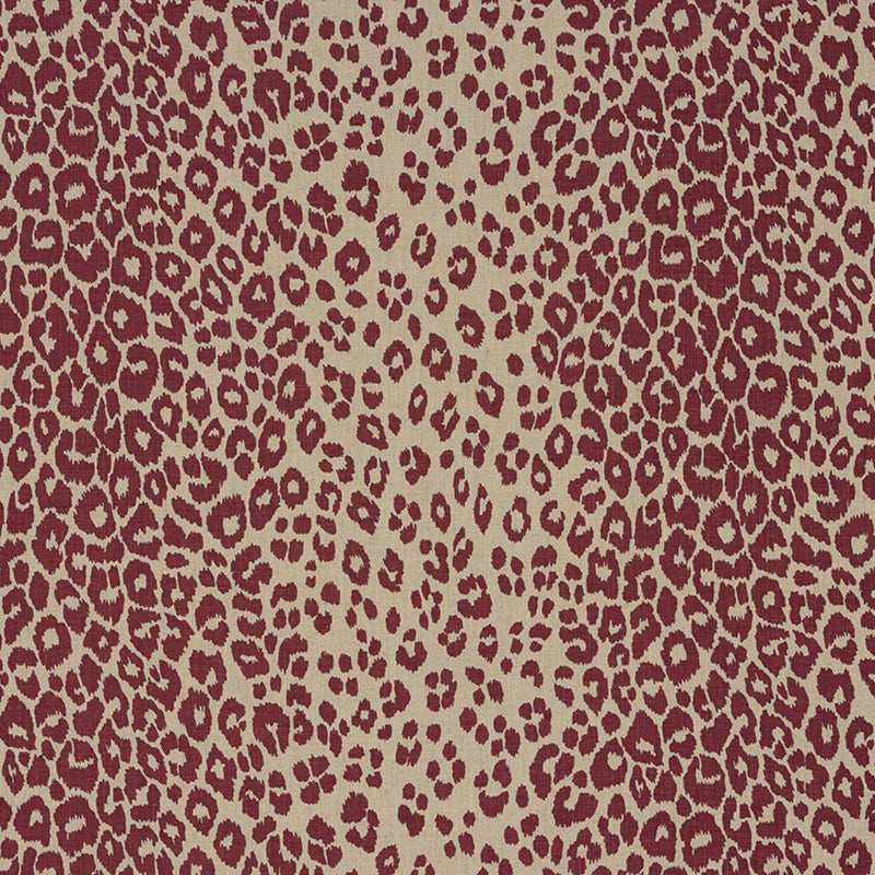 SCHUMACHER ICONIC LEOPARD RAISIN/NATURAL FABRIC | Atlanta Fabrics