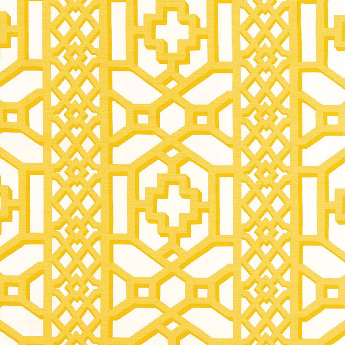 ZANZIBAR TRELLIS CHINTZ CANARY