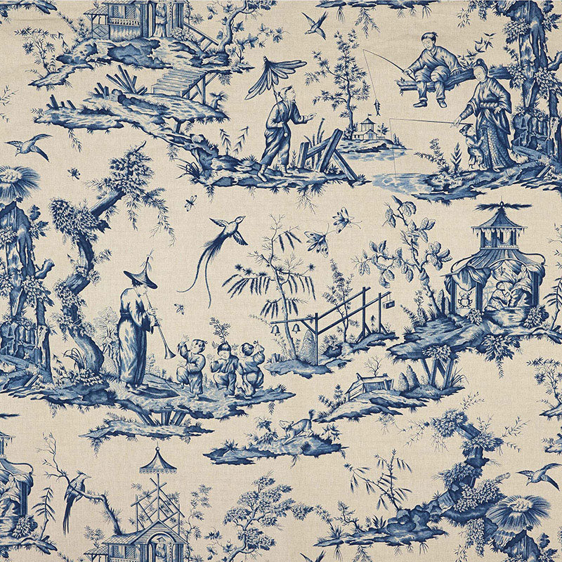 Schumacher SHENGYOU TOILE INDIGO  | Atlanta Fabrics