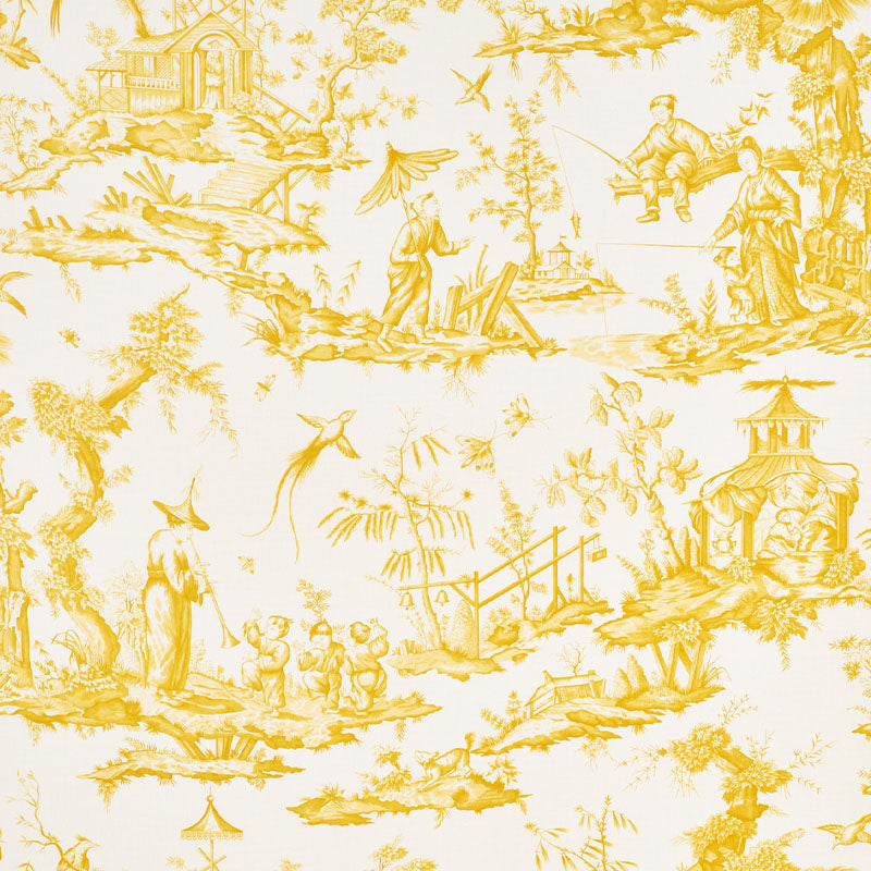 Schumacher SHENGYOU TOILE YELLOW Fabric | Atlanta Fabrics