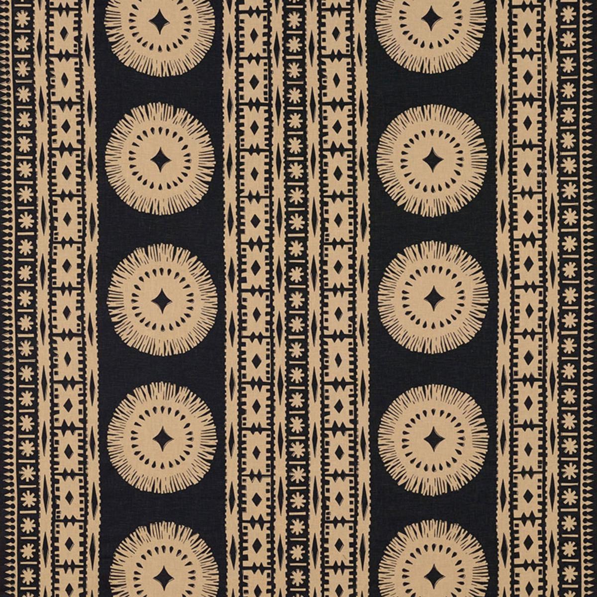 SCHUMACHER BORA BORA PRINT LAVA BLACK FABRIC | Atlanta Fabrics