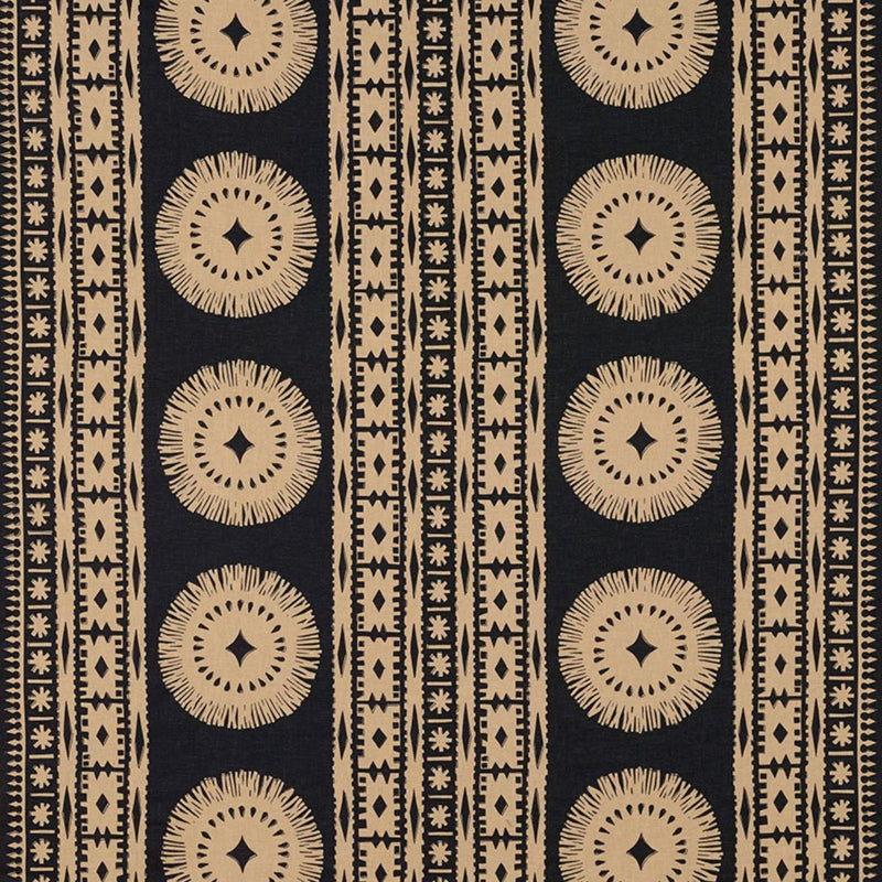 SCHUMACHER BORA BORA PRINT LAVA BLACK FABRIC | Atlanta Fabrics