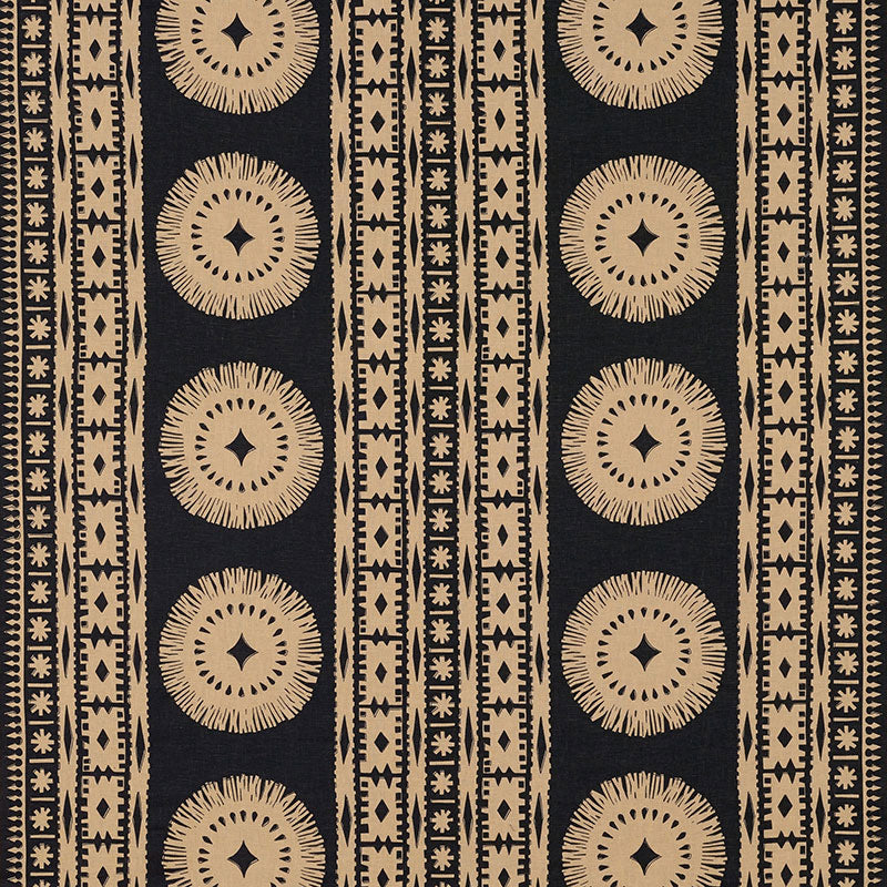 Schumacher BORA BORA PRINT LAVA BLACK Fabric | Atlanta Fabrics