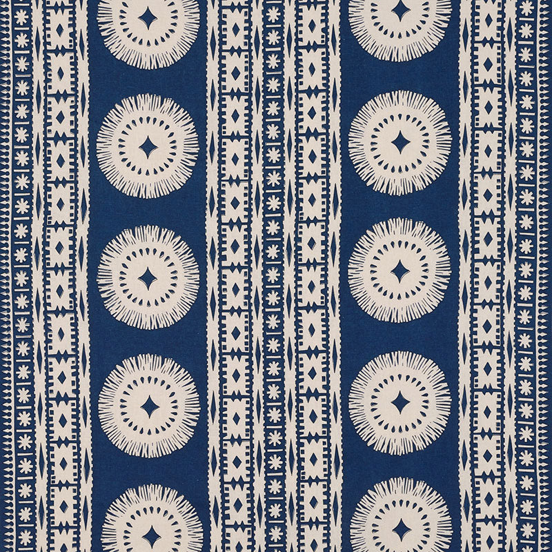 Schumacher BORA BORA PRINT MARINE Fabric | Atlanta Fabrics