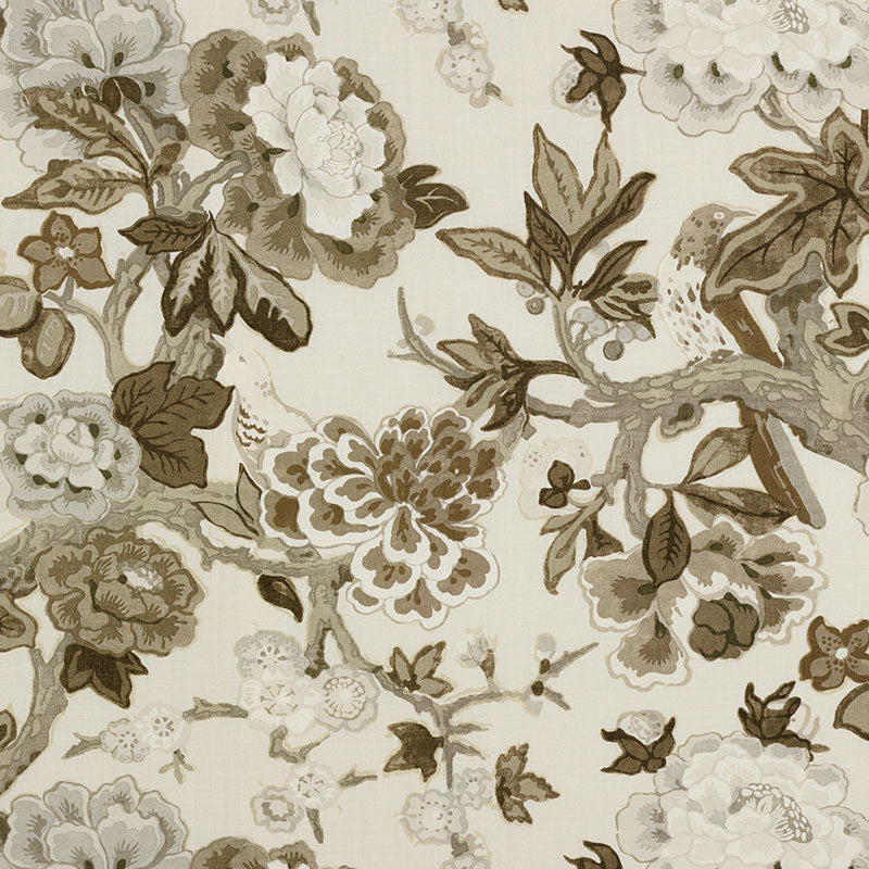 Schumacher BERMUDA BLOSSOMS SNOW Fabric | Atlanta Fabrics