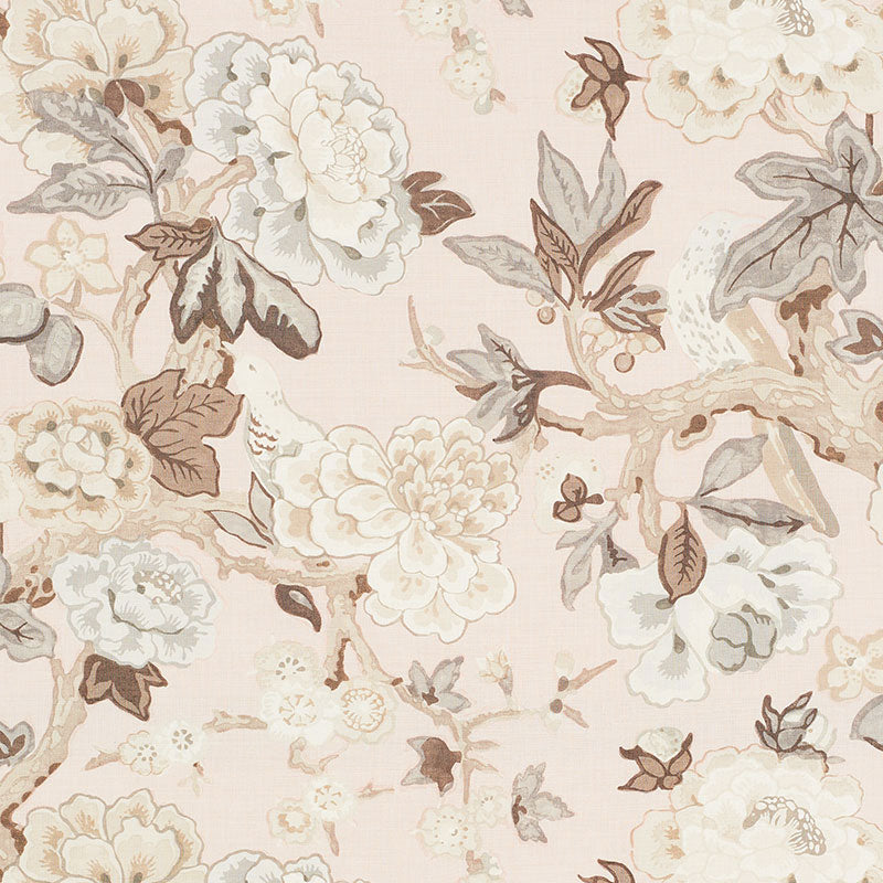 Schumacher BERMUDA BLOSSOMS BLUSH Fabric | Atlanta Fabrics