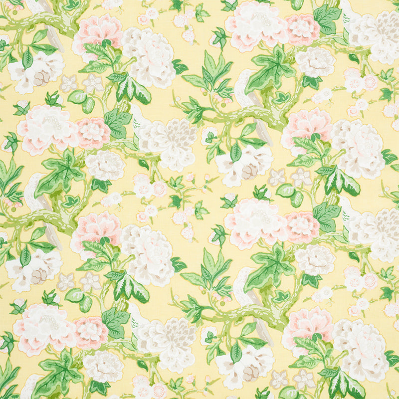 Schumacher BERMUDA BLOSSOMS YELLOW Fabric | Atlanta Fabrics