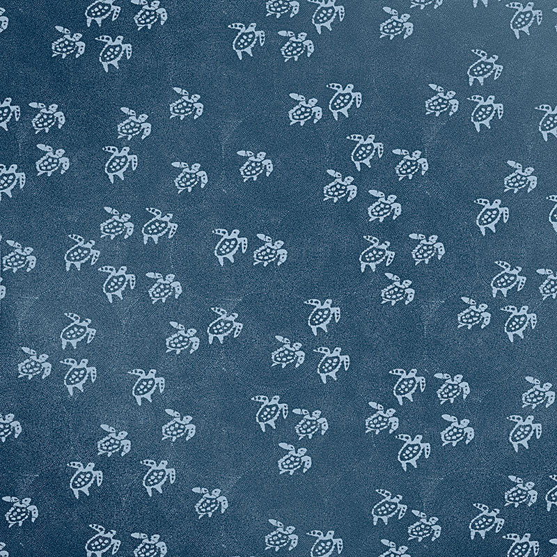 Schumacher PAINTED TURTLES INDOOR/OUTDOOR AEGEAN  | Atlanta Fabrics
