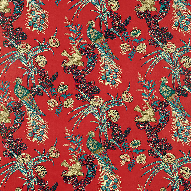 Schumacher PEACOCK RED  | Atlanta Fabrics