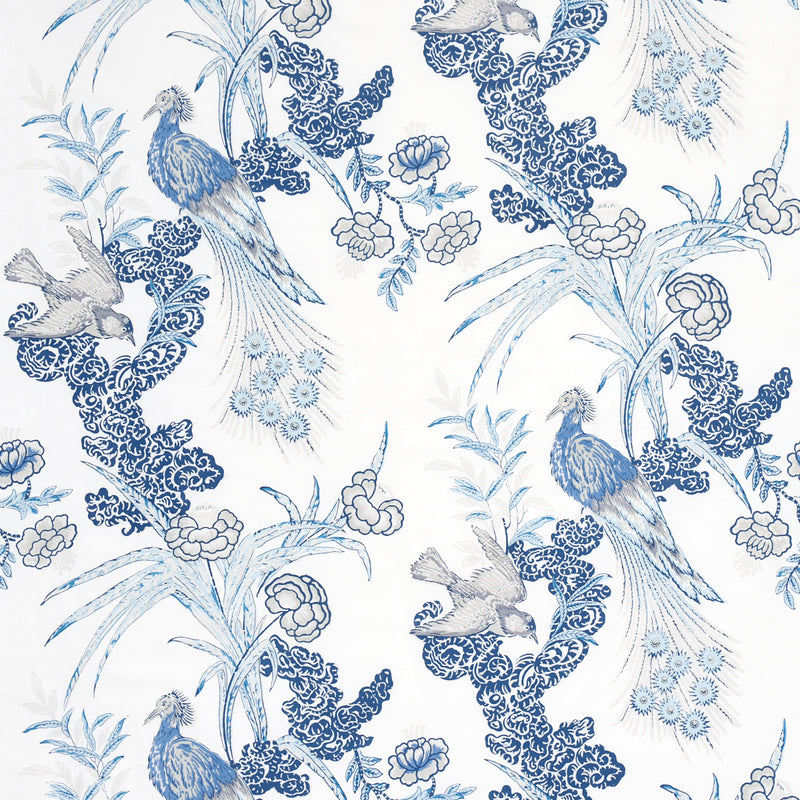 Schumacher PEACOCK PORCELAIN Fabric | Atlanta Fabrics