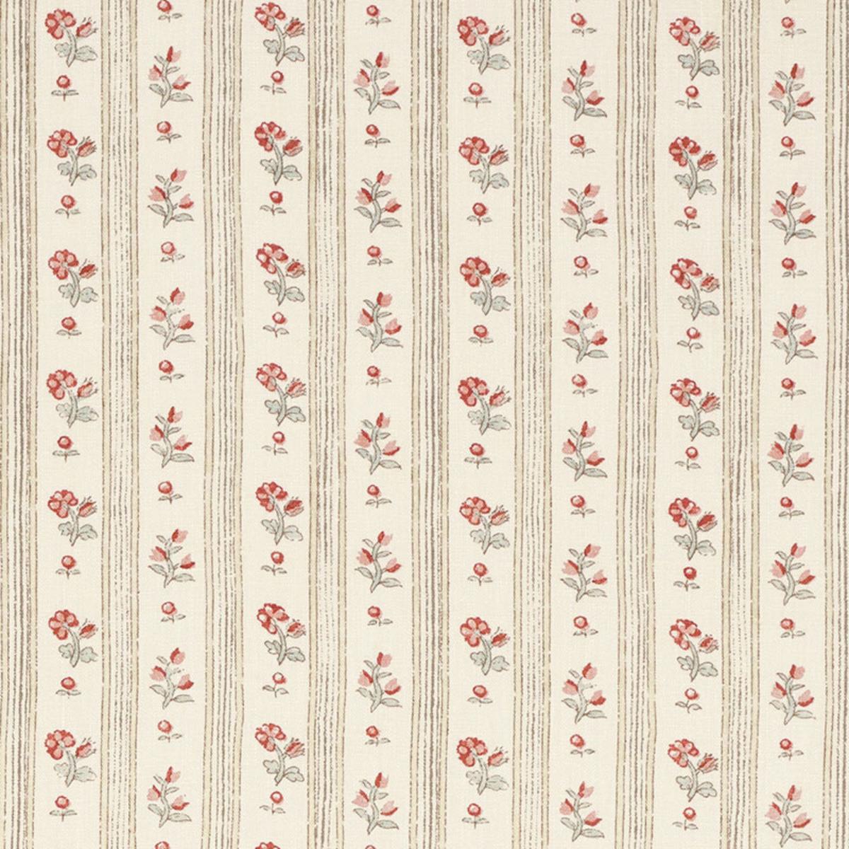 SCHUMACHER CABANON STRIPE ROUGE FABRIC | Atlanta Fabrics