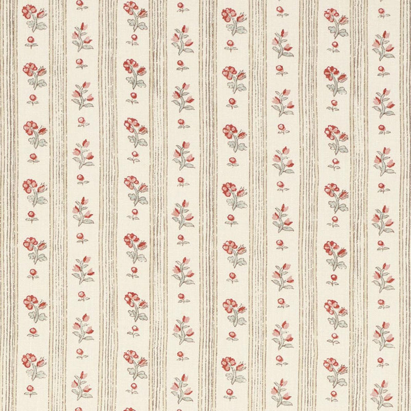 SCHUMACHER CABANON STRIPE ROUGE FABRIC | Atlanta Fabrics