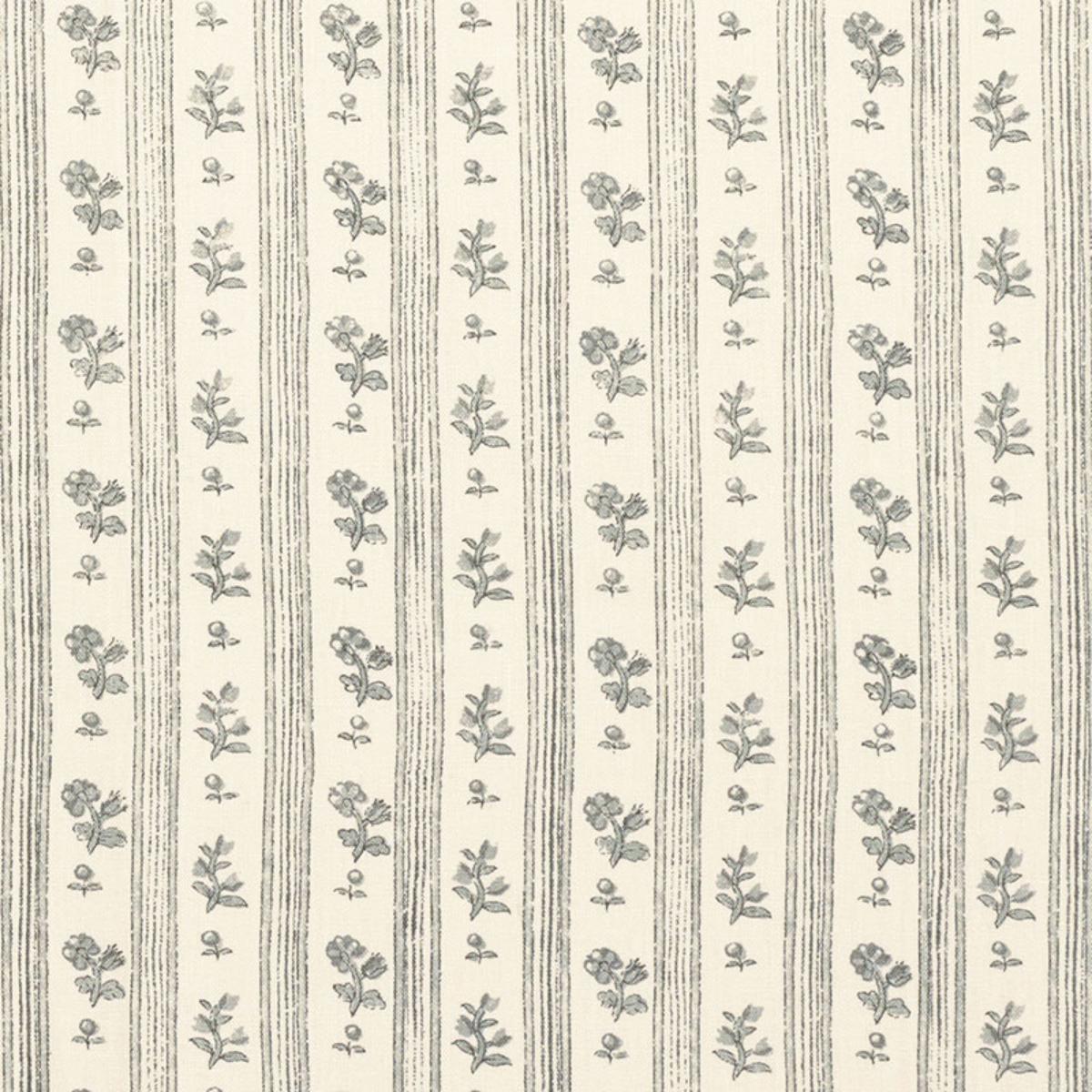 SCHUMACHER CABANON STRIPE GRIS FABRIC | Atlanta Fabrics