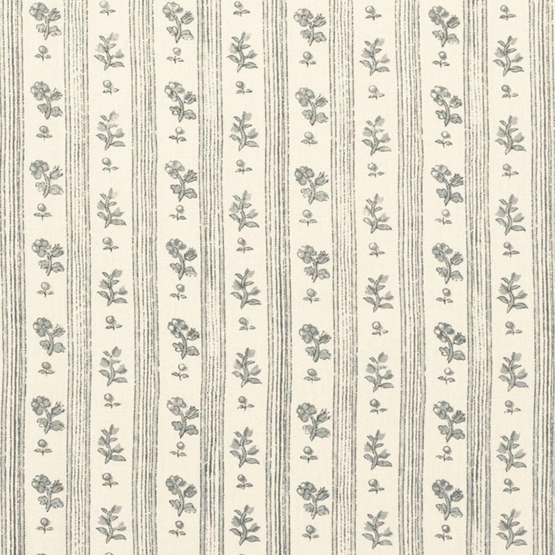 SCHUMACHER CABANON STRIPE GRIS FABRIC | Atlanta Fabrics