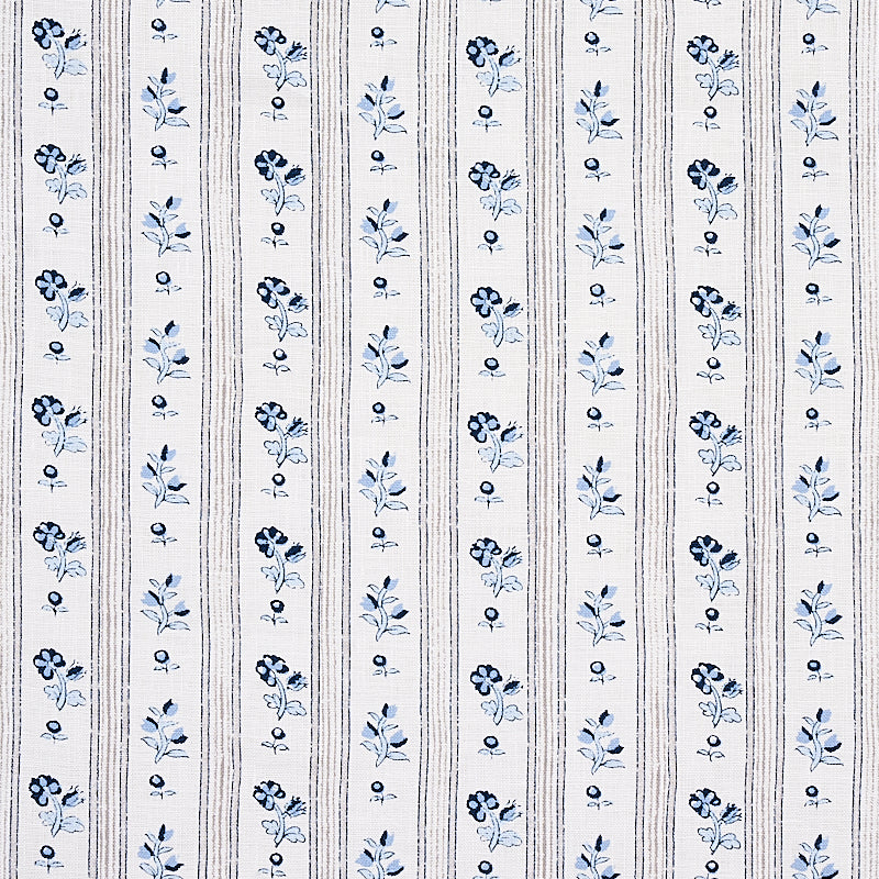 Schumacher CABANON STRIPE BLEU Fabric | Atlanta Fabrics