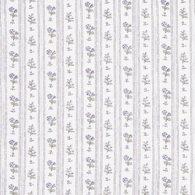 SCHUMACHER CABANON STRIPE VIOLET FABRIC | Atlanta Fabrics