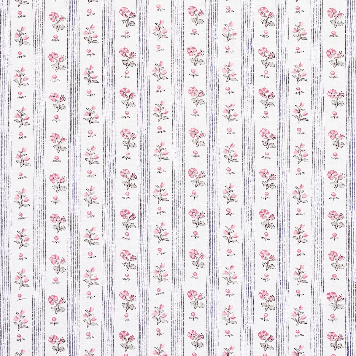 SCHUMACHER CABANON STRIPE ROSE FABRIC | Atlanta Fabrics