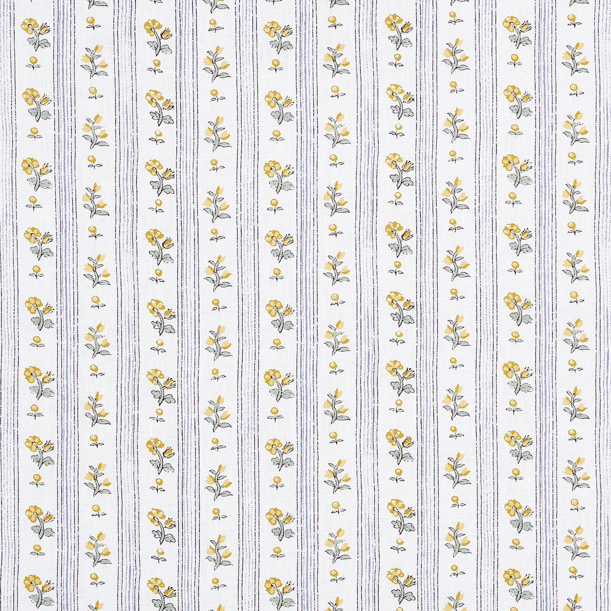 SCHUMACHER CABANON STRIPE JAUNE FABRIC | Atlanta Fabrics