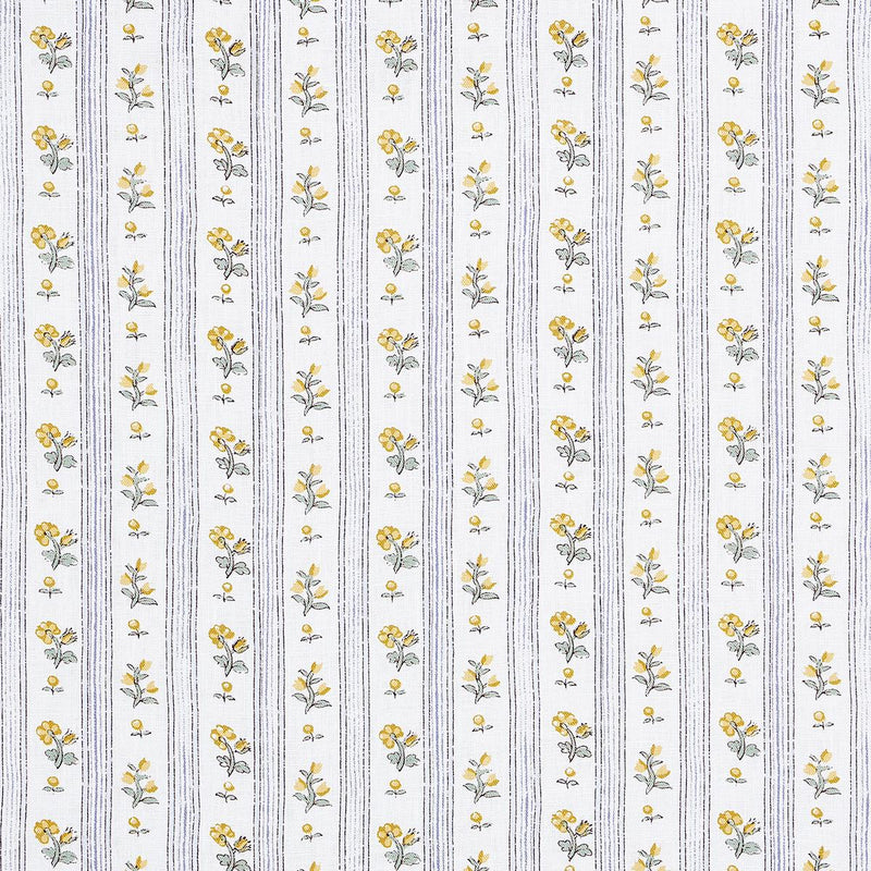 SCHUMACHER CABANON STRIPE JAUNE FABRIC | Atlanta Fabrics