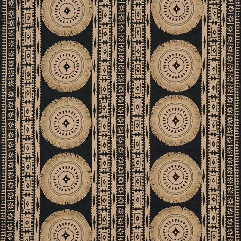 SCHUMACHER Bora Bora Print EmbellishedÂ  LAVA BLACK FABRIC | Atlanta Fabrics