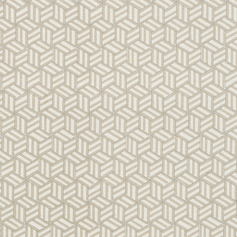 Schumacher TUMBLING BLOCKS GREIGE Fabric | Atlanta Fabrics