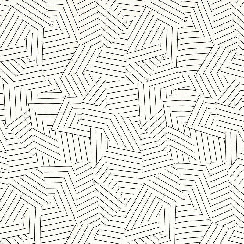 Schumacher DECONSTRUCTED STRIPE BLACK Fabric | Atlanta Fabrics