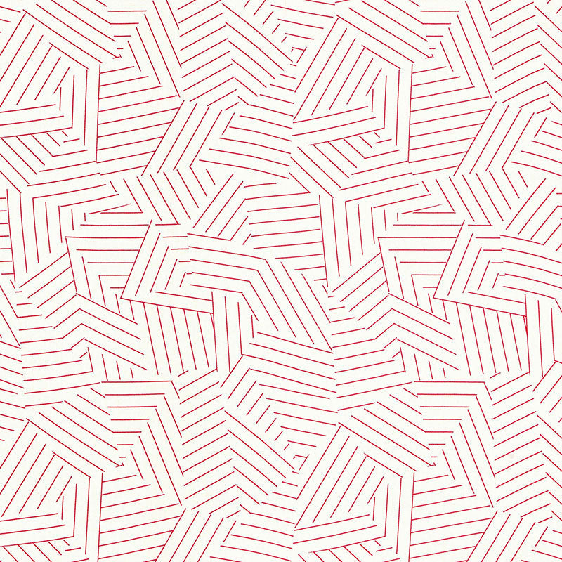 Schumacher DECONSTRUCTED STRIPE RED Fabric | Atlanta Fabrics