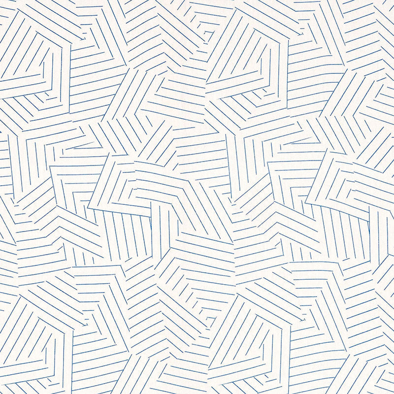 Schumacher DECONSTRUCTED STRIPE COBALT Fabric | Atlanta Fabrics