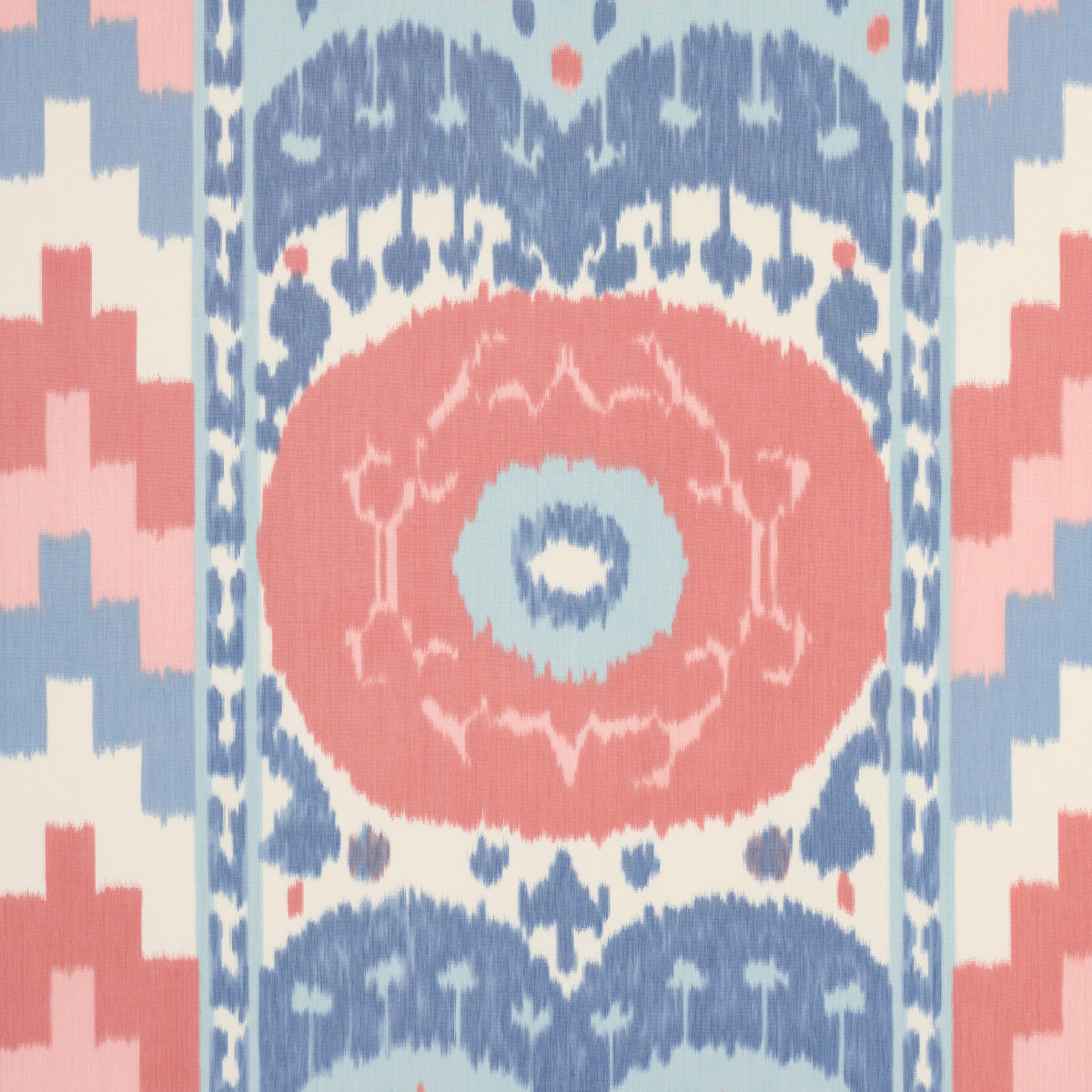 SAMARKAND IKAT II CHAMBRAY & CORAL