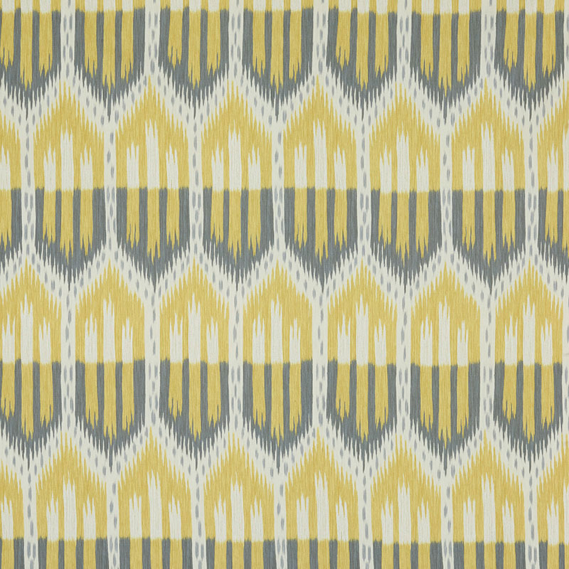 Schumacher BUKHARA IKAT CITRINE & SMOKE  | Atlanta Fabrics