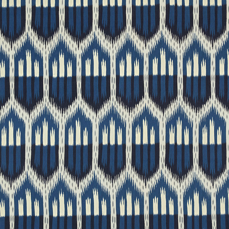 Schumacher BUKHARA IKAT INDIGO  | Atlanta Fabrics