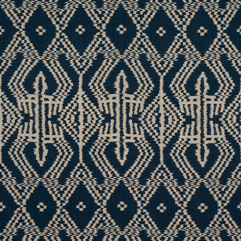 Schumacher ASAKA IKAT INDIGO  | Atlanta Fabrics