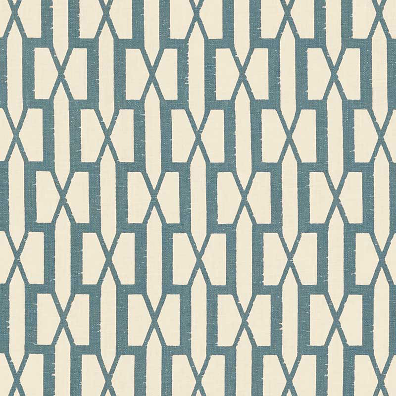 Schumacher BELVEDERE PEACOCK BLUE Fabric | Atlanta Fabrics