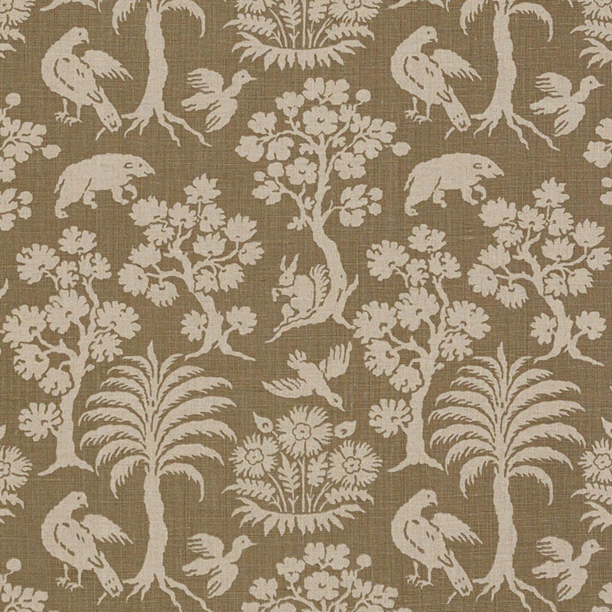Schumacher WOODLAND SILHOUETTE MOCHA Fabric | Atlanta Fabrics