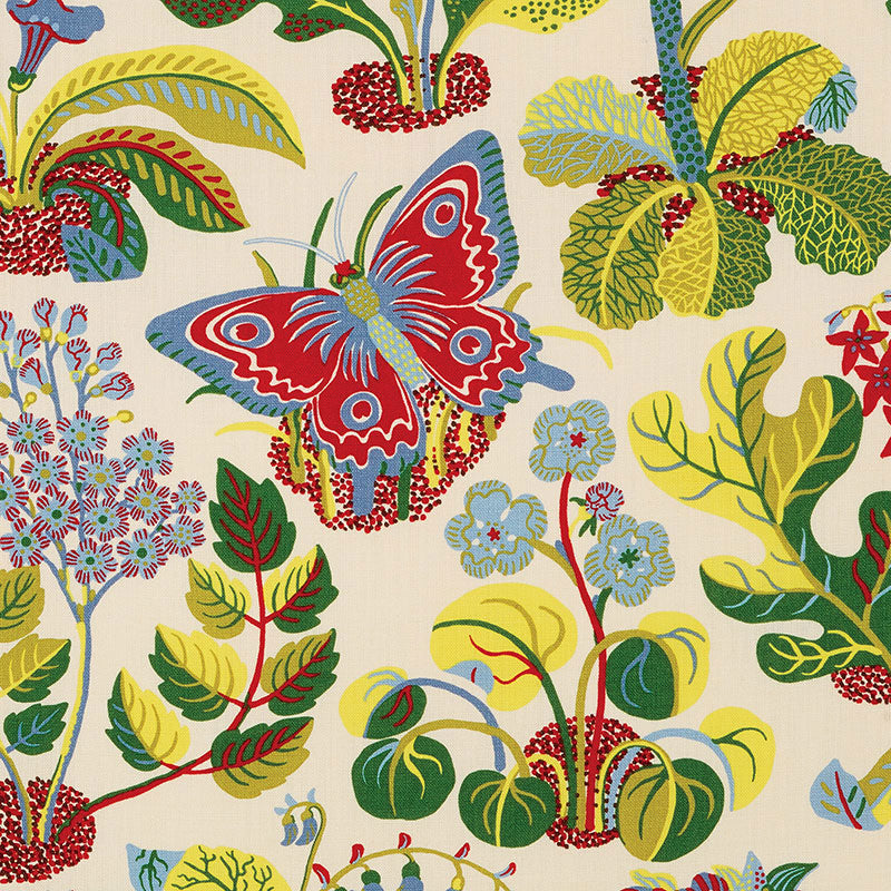 Schumacher EXOTIC BUTTERFLY MULTI Fabric | Atlanta Fabrics