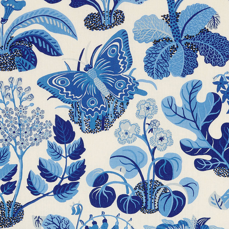 Schumacher EXOTIC BUTTERFLY MARINE Fabric | Atlanta Fabrics