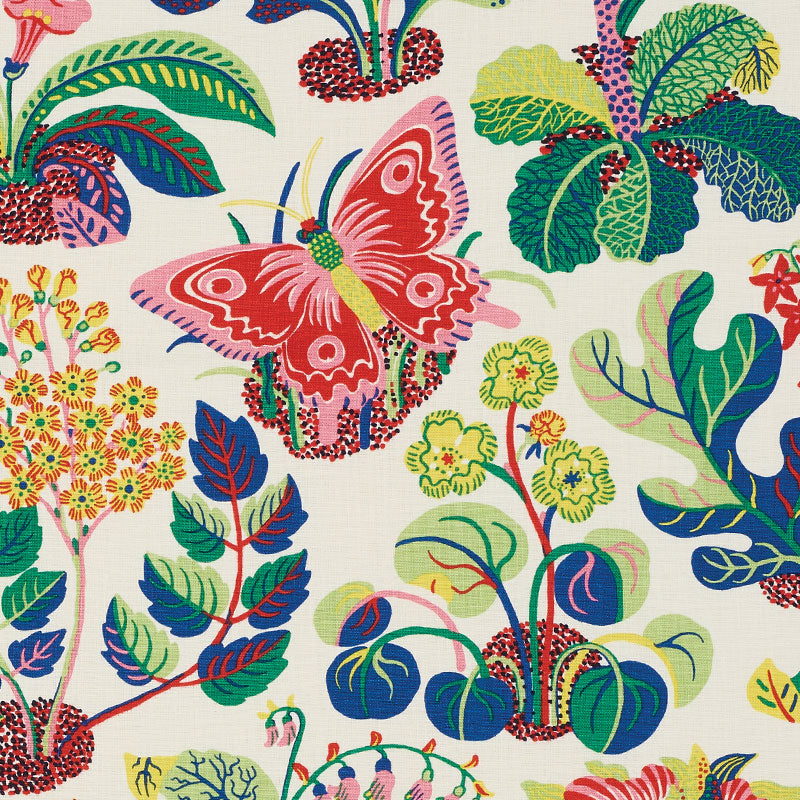 Schumacher EXOTIC BUTTERFLY SPRING Fabric | Atlanta Fabrics