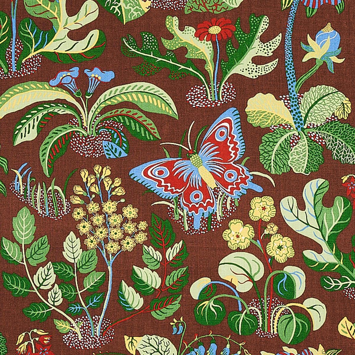 Schumacher EXOTIC BUTTERFLY BROWN Fabric | Atlanta Fabrics