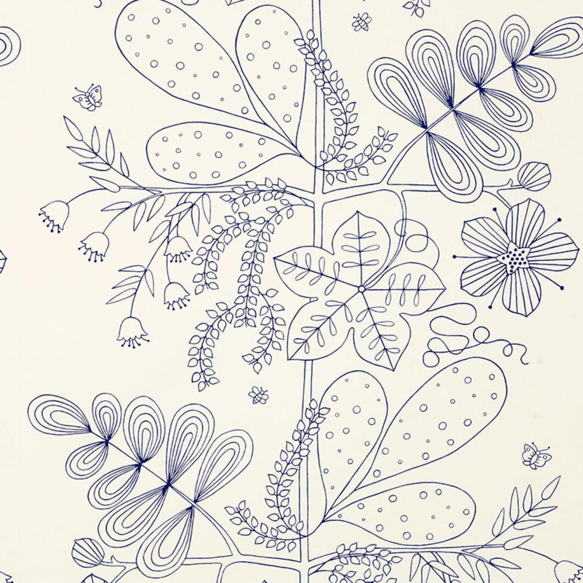 Blommen Print Navy