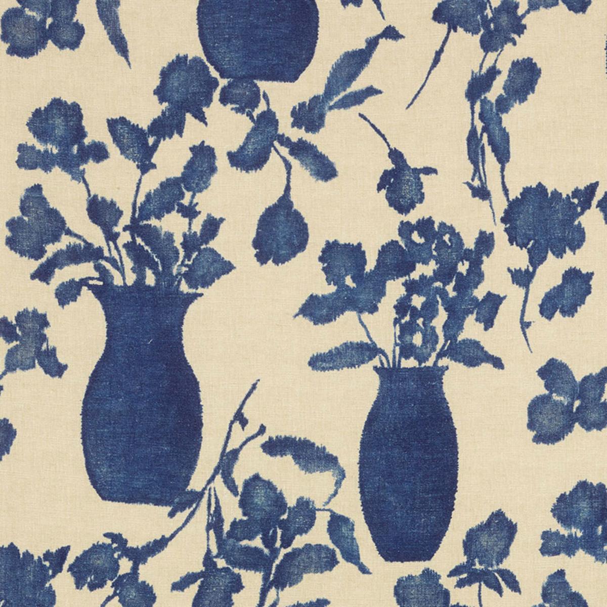 Schumacher HUGO FLORAL INDIGO Fabric | Atlanta Fabrics