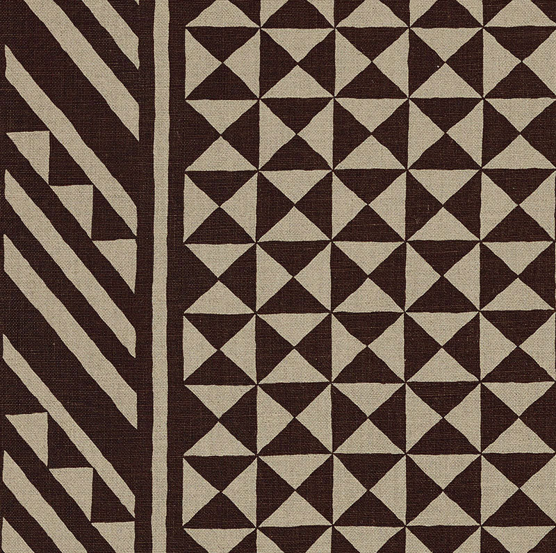 Schumacher NUBA BROWN ON NATURAL Fabric | Atlanta Fabrics