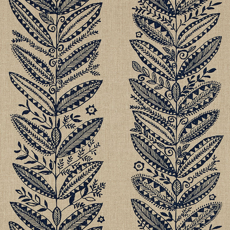 Schumacher ELAND INDIGO Fabric | Atlanta Fabrics