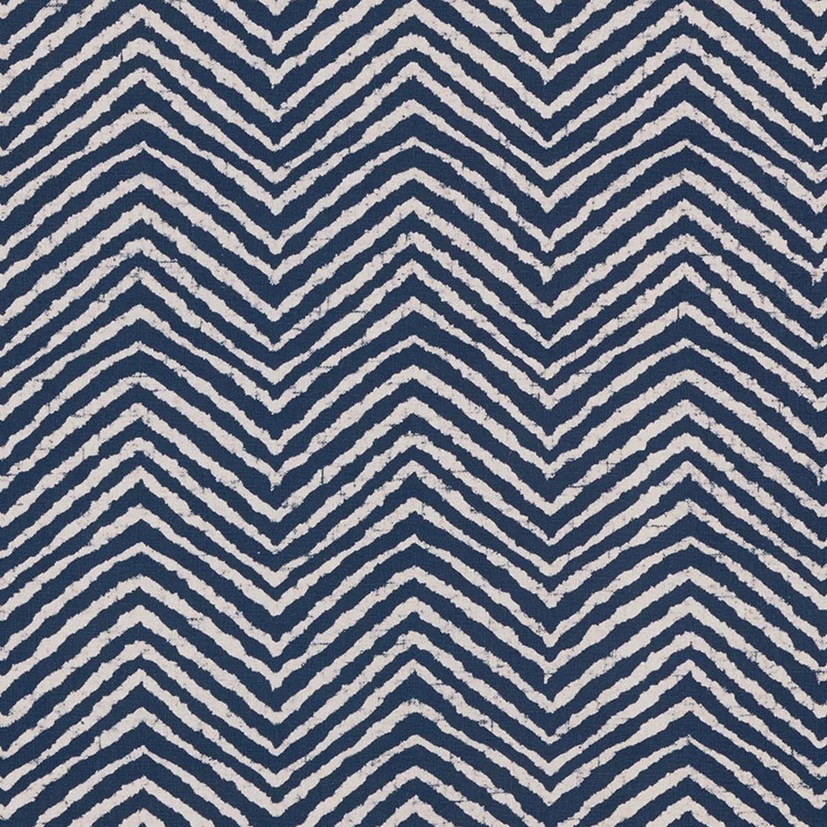 Schumacher MOKA INDIGO Fabric | Atlanta Fabrics