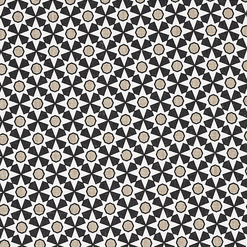Schumacher SERENDIPITY BLACK & TAUPE Fabric | Atlanta Fabrics